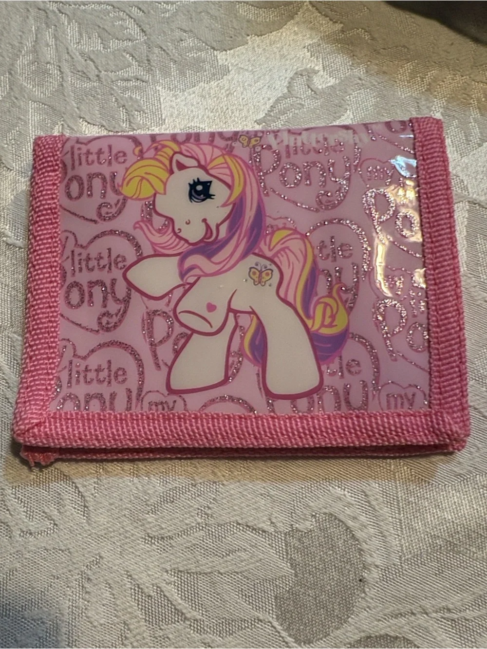 My Little Pony Vintage Pink Glitter Bifold Wallet with Pony